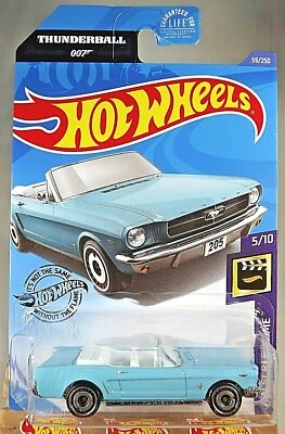 2020 Hot Wheels No59 HW экранное время 5/10 '65 КАБРИОЛЕТ FORD MUSTANG Aqua wAD Sp - Изображение 1 из 4