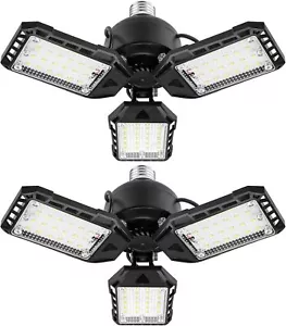 2 LED Garage LED Lights Bulbs 80W 8000LM 6500K Shop Light Deformable E26/E27 - Picture 1 of 12