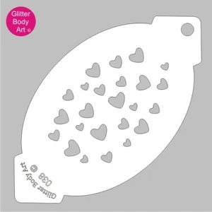 Multiple Hearts Stencil Template 038 - Kids Party, Reuseable Face Paint Stencil - Picture 1 of 1
