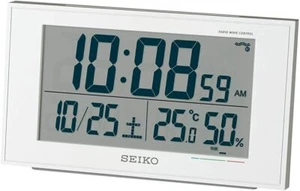 Seiko Alarm Clock w/ Thermometer Temperature BC402W White Digital Watch Calendar - Picture 1 of 10
