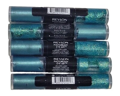 5 PACK REVLON PHOTOREADY EYE ART LID, LINE, LASH SHADOW 010 GREEN GLIMMER - Image 1 of 2