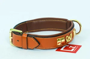 COLLARES DE CUERO STAFFORDSHIRE PARA PERROS PEQUEÑOS CON AJUSTE DE LATÓN Y NUDO DE PERSONAL - Imagen 1 de 23