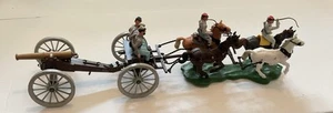 Britains Swoppet Civil War Confederate Limber Gun Team And Cannon - Picture 1 of 14