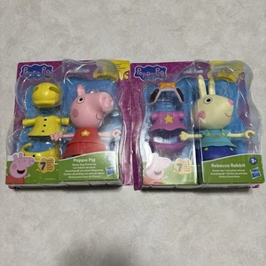 Lot of 2 Peppa Pig & Rebecca Rabbit Dress up Dolls/Toys, Hasbro NIP - Picture 1 of 2