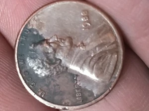 1988 P 1c Lincoln MemoriaCent Penny Coin MAJOR LAMINAT Laminated Planchet Error  - Picture 1 of 7