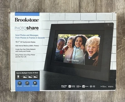 Brookstone PhotoShare Friends and Family Smart Digital Picture Frame 10.1” Black - Image 1 of 4
