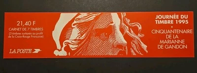 France Booklet Scott 2467a Marianne De Gandon Stamp Day 1995 VF MNH Semi-Postal - Image 1 of 4