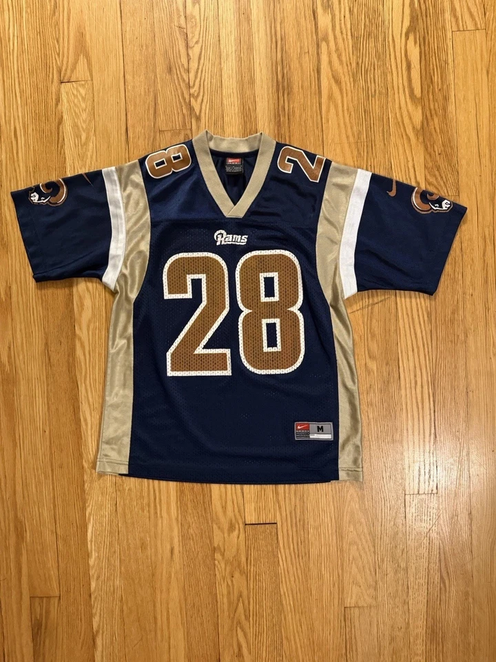 Camiseta de fútbol americano vintage de Marshall Faulk #28 de los Rams de Los Ángeles de la NFL (mediana juvenil) Foto 1 de 4