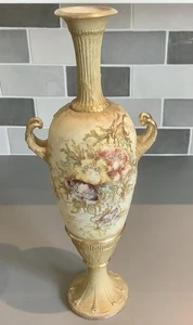 Jarrón Turn Teplitz ~ Bohemia ~ Esmalte dorado levantado pintado a mano de porcelana ~ Sin marca - Imagen 1 de 17