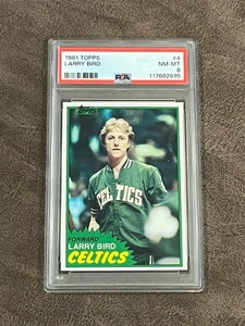 1981 Topps Larry Bird #4 PSA 8 NM-MT Celtics HOF Legend 1st Solo Card!! - Picture 1 of 2