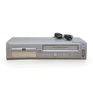 Emerson VCR / DVD Combo EWD2202 VHS Recorder DVD Player Silver TESTED No Remote - Picture 1 of 8