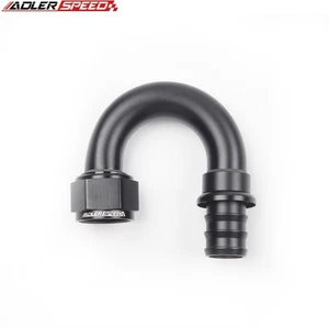 ADLERSPEED 180 Degree -16AN AN16 Push-on Hose End Aluminum Fitting Adapter Black - Picture 1 of 10