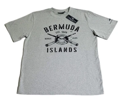 Camiseta Crown & Anchor Bermuda Islands Para Hombre Talla L Gris Gráfico Nueva Precio de venta sugerido por el fabricante $29.50 Foto 1 de 4