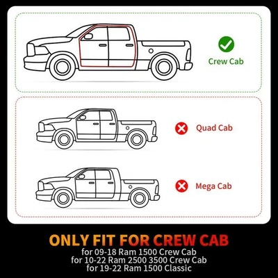 fit for 10-25 Dodge Ram 2500 3500 Crew Cab Nerf Bars Side Step7" Running Boards Foto 1 de 2