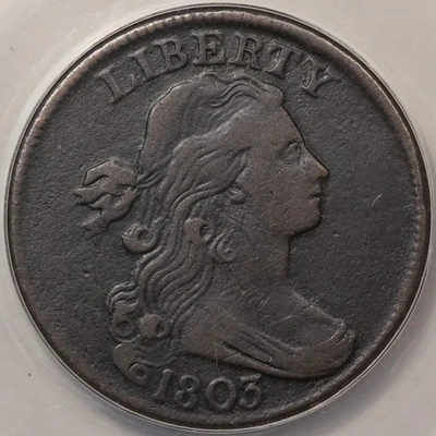 1803 Draped Bust Large Cent ANACS VF-25 details (S-258 Small Date, Lg Fraction) - Image 1 of 4
