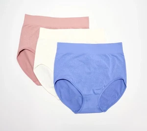Breezies Set di 3 Mutandine Slip Senza Cuciture Cooling Comfort Denim Sbiancato M Nuove - Foto 1 di 1