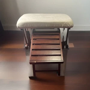 Mahogany, Wood Gliding Ottoman Footstool Nursery/Baby/Rocker Glider Foot Stool - Picture 1 of 9