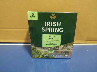 Irish Spring Aloe Mist Deodorant Bar Soap, 3-Pack, 3.7 Ounces - Image 1 of 4
