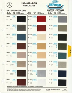 1984 AND 1985 MERCEDES 190 240 280 300 380 500 COLOR SAMPLES (DUPONT) - Bild 1 von 6