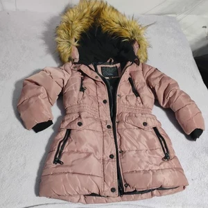 Steve Madden kids jacket- rose pink,. SIZE 6X with removable fur. - Picture 1 of 8