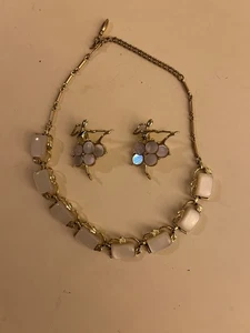 New Gold Tone MOP  Women Statement Necklace+ 2 Ballerina Broaches   Bling Nice - Picture 1 of 2