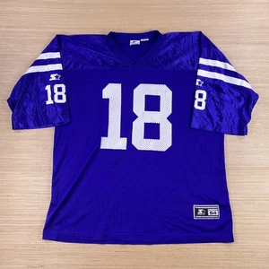 Maglia Starter Vintage Uomo XXL 54 Blu Peyton Manning 18 NFL Giocatore Calcio anni 90 - Foto 1 di 18