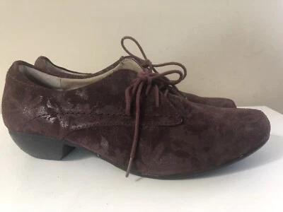 Ботинки Taos Cobbler замшевые на шнуровке оксфордский низкий каблук цветочный бордовый металлик 8,5 - Изображение 1 из 4