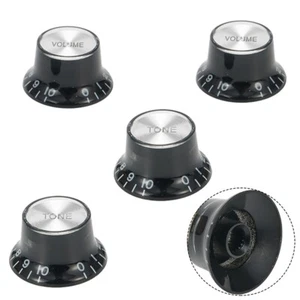 Guitar 2 Tone 2 Volume Control Knobs Silver Top Hat Bell For Gibson Les Paul SG - Picture 1 of 12