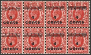 BRITISH EAST AFRICA AND UGANDA 1919 King George V 4 C on 6 C carmine U/M VARIETY - Picture 1 of 2