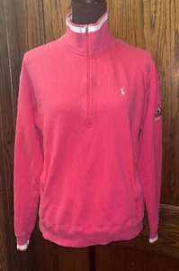 Ralph Lauren Golf Hot Pink French Terry Quarter Zip Oakmont Country Club PA - Picture 1 of 12