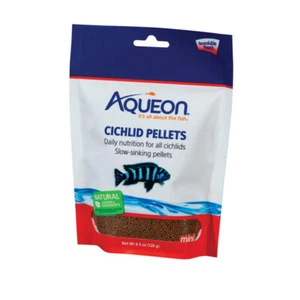 Aqueon Cichlid Pellets Mini 4.5 oz Slow Sinking Daily Nutrition for Cichlids - Picture 1 of 4