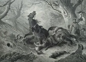 HUNTING 10-Antler Stags Captain Marquis de Chambray - 1878 SCARCE Antique Print - Picture 1 of 2