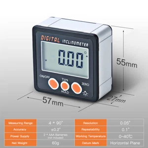 Inclinómetro digital anguilador electrónico bisel anguilador 0-360° B8E8 - Imagen 1 de 7