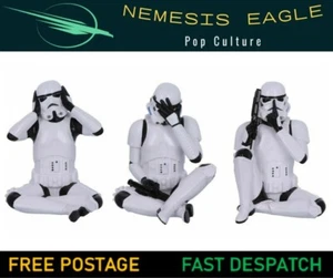 STAR WARS THREE WISE STORMTROOPERS HEAR NO SEE NO & SPEAK NO EVIL (10cm) NEW - Picture 1 of 10