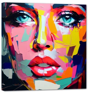 Face Angela Art Pop Modern 2023 Picture Top Mural Current Art 113 - Picture 1 of 2