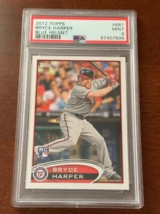 2012 Topps ~ Bryce Harper #661 ~ Blue Batting Helmet ~ Phillies ~ PSA 9