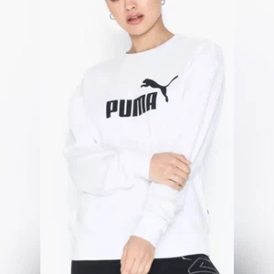 NWOT PUMA Unisex White Long Sleeve Logo Sweatshirt- Size Medium - Picture 1 of 6
