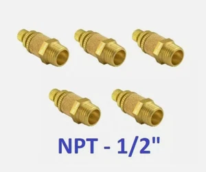 5Pcs Silencieux Contrôle de Débit Pneumatique 1/2" NPT Air Échappement Silencieux Raccord Pièces - Photo 1/2