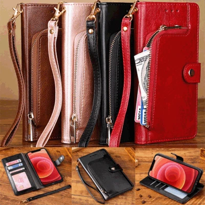 Zip Wallet Case Leather Card Flip Cover For Huawei P30 Pro Honor 20S 20 Lite 8A - Image 1 of 4