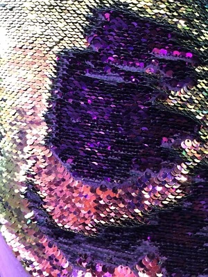 Mermaid Sequins 2tone Iridescent Purple/lilac Reversible Sequins On Spandex Base - Image 1 of 4