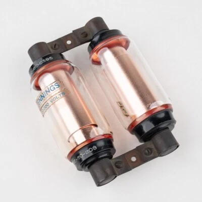 2 condensadores de vacío fijos vintage Jennings VC 50-20S tubo de vidrio con empuñadura de metal Foto 1 de 4