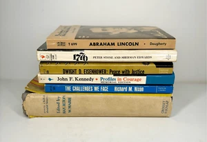 VTG President History Book Lot of 6 Books Kennedy Lincoln Nixon Eisenhower 1776 - Bild 1 von 6
