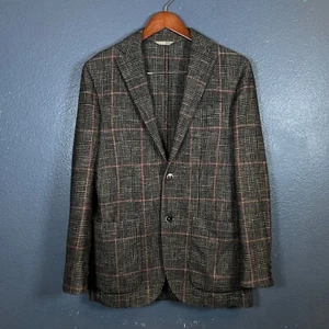 BOGGI MILANO 46 R men’s brown red flannel blazer easy formal cotton lana wool - Picture 1 of 11