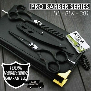 Barbero Estilo Peluquería Entresacar / Corte Tijeras Con Cuchilla en Negro - Imagen 1 de 5
