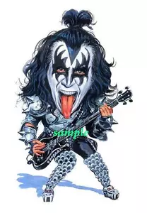 GENE SIMMONS GLOSSY CARTOON MAGNET REFRIGERATOR MAN CAVE CHRISTMAS GIFT KISS - Picture 1 of 1