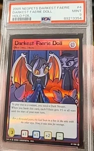 NEOPETS DARKEST FAERIE DOLL FOIL 4 GRADED PSA 9 MINT 4/150 THE DARKEST FAERIE #4 - Imagen 1 de 3