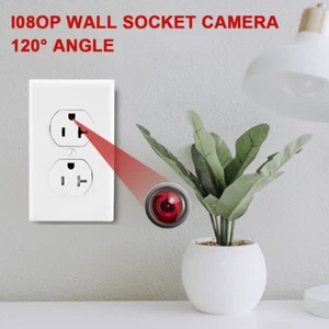 Mini cámara HD AC Socket WiFi IP seguridad para el hogar pared grabadora de video DVR 1080P - Imagen 1 de 18