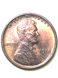 1918p Lincoln Cent GEM RED/Brown Free Shipping - Picture 1 of 2