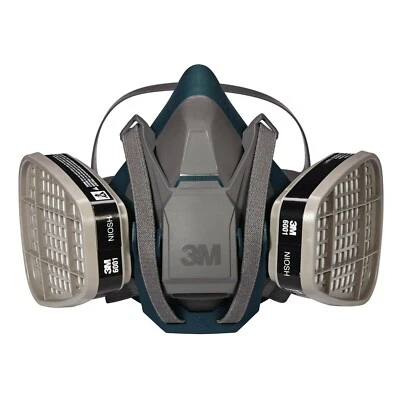 3M Cierre Rápido Media Cara Respirador Mascarilla Gas Pintura Automática Pulverización LG Foto 1 de 3