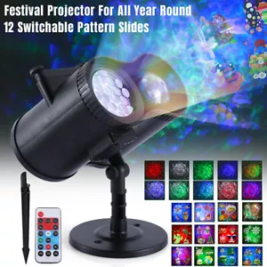Holiday Projector Lights Outdoor, Led Christmas Projector Light with 12pc Slides - Picture 1 of 13